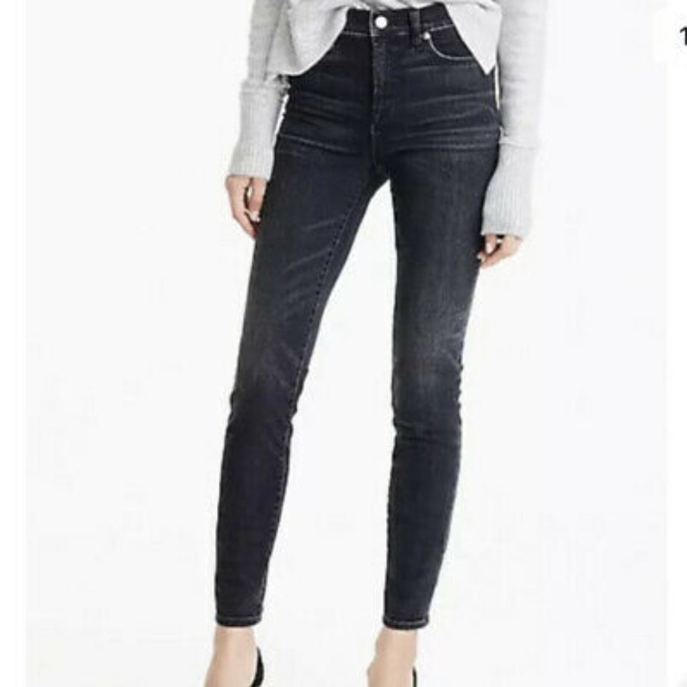 J. Crew 9” High Rise Toothpick Jean Charcoal Wash H2651 26 EUC